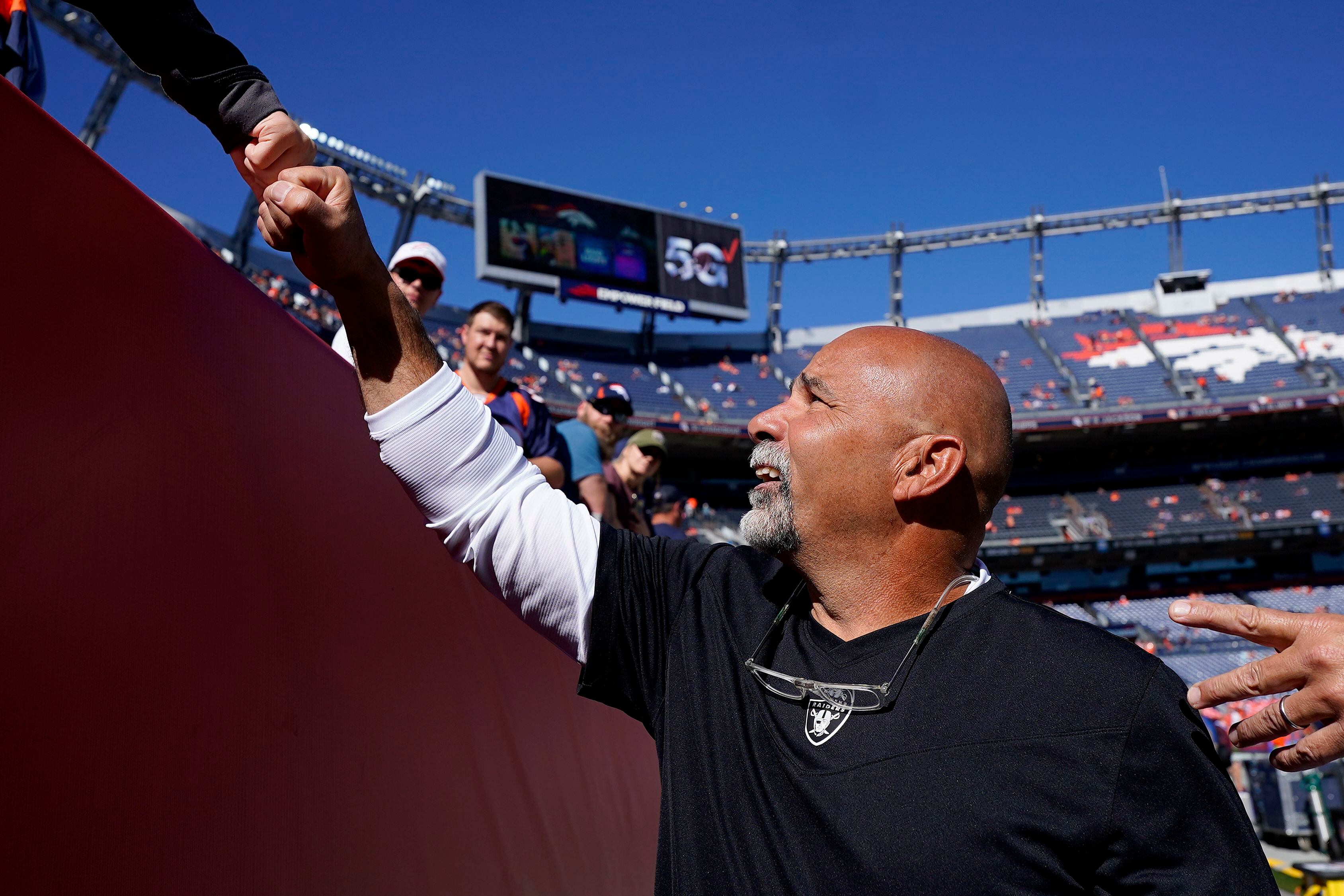 Talking with Las Vegas Raiders offensive coordinator Greg Olson