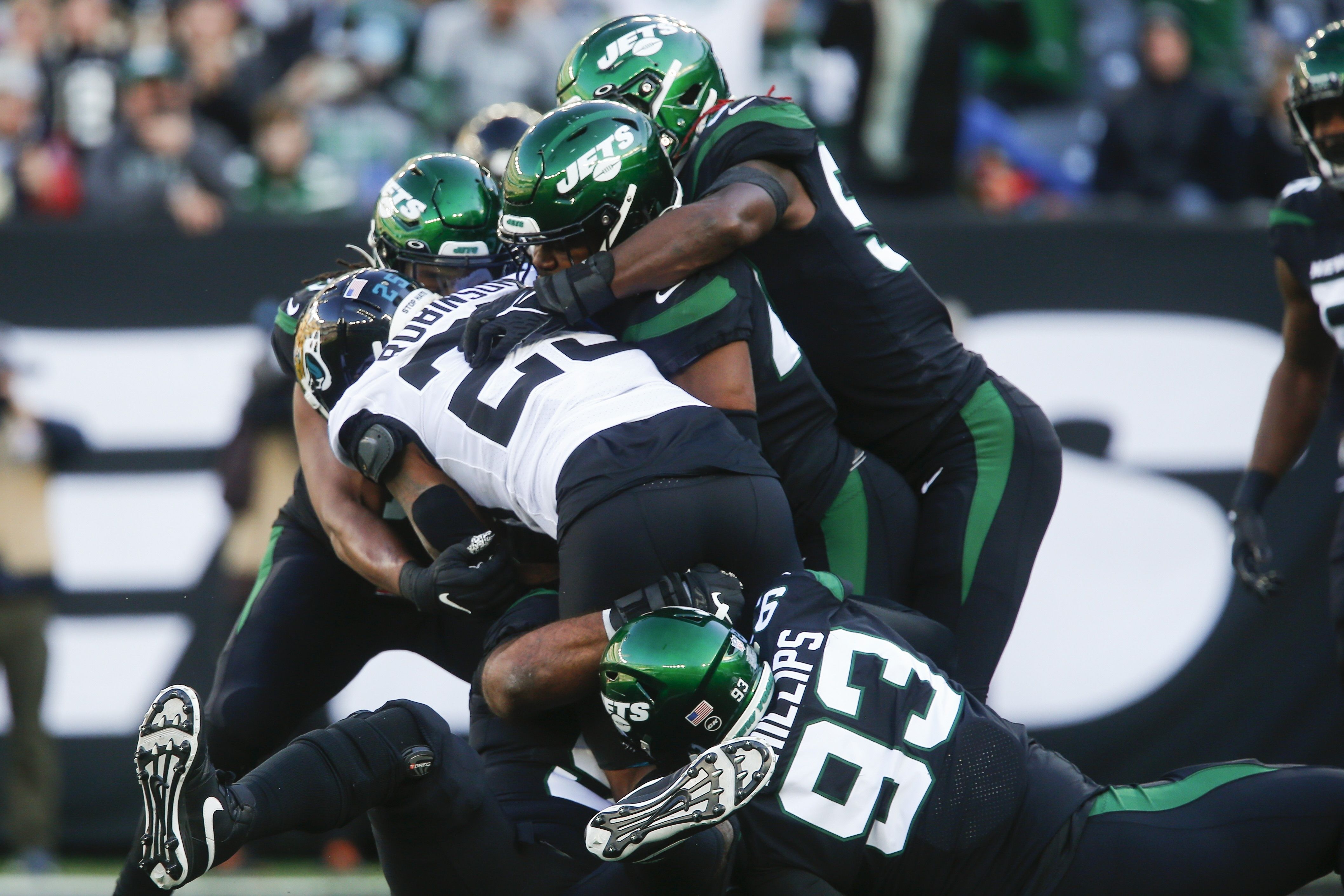 October 8, 2018 - East Rutherford, New Jersey, U.S. - New York Jets  quarterback Sam Darnold (14) during a NFL game between the Denver Broncos  and the New York Jets at MetLife