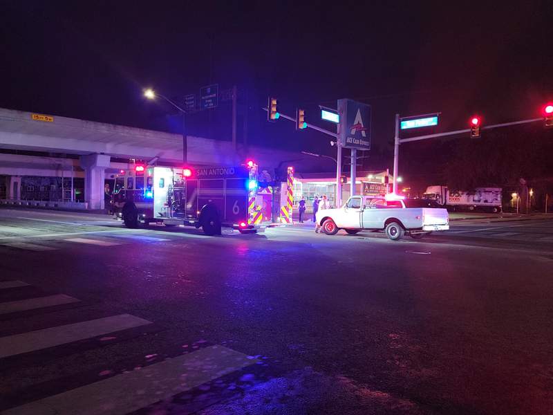 Woman struck by pickup truck while crossing intersection north of downtown San Antonio