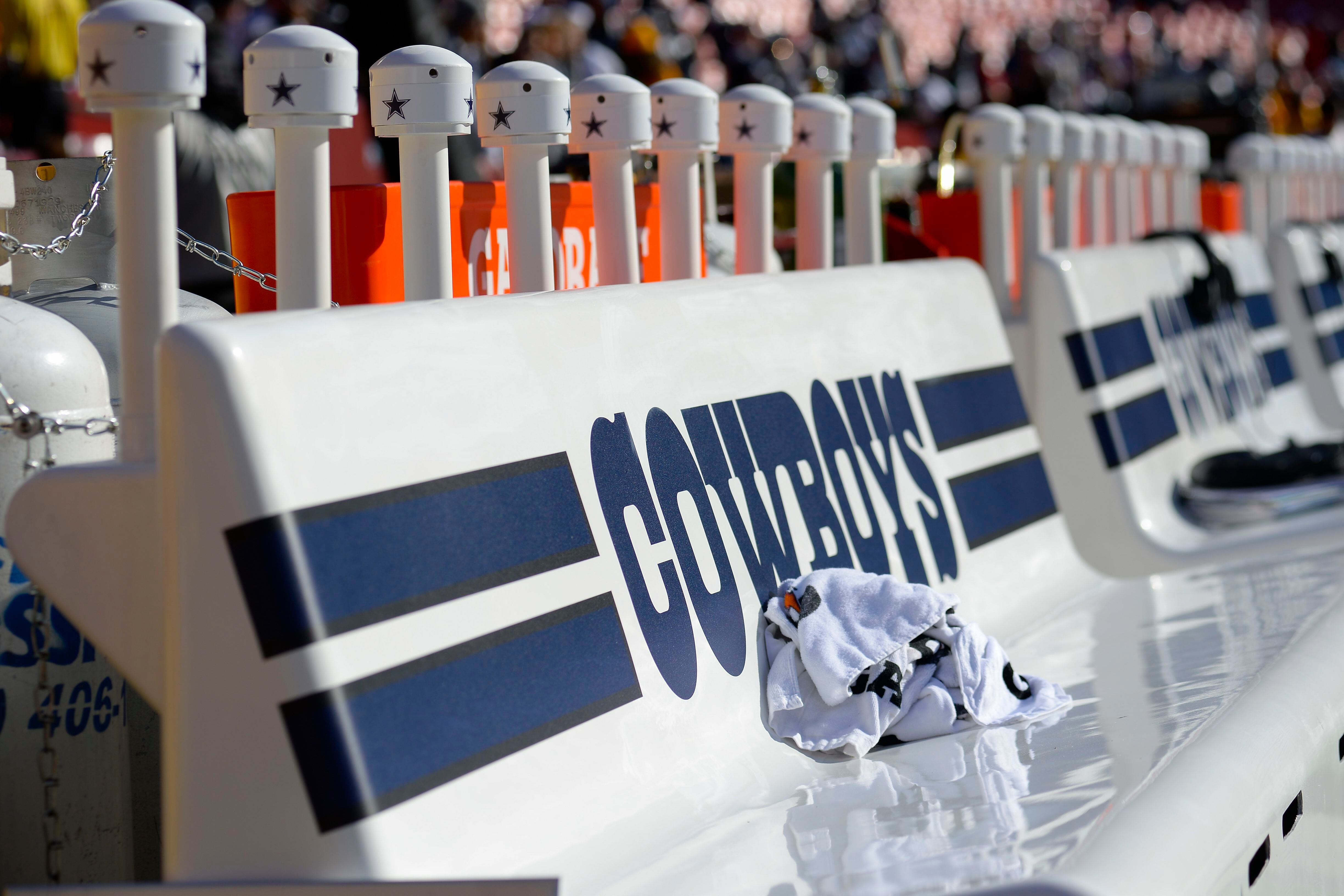 The Dallas Cowboys brought their own benches to Washington for