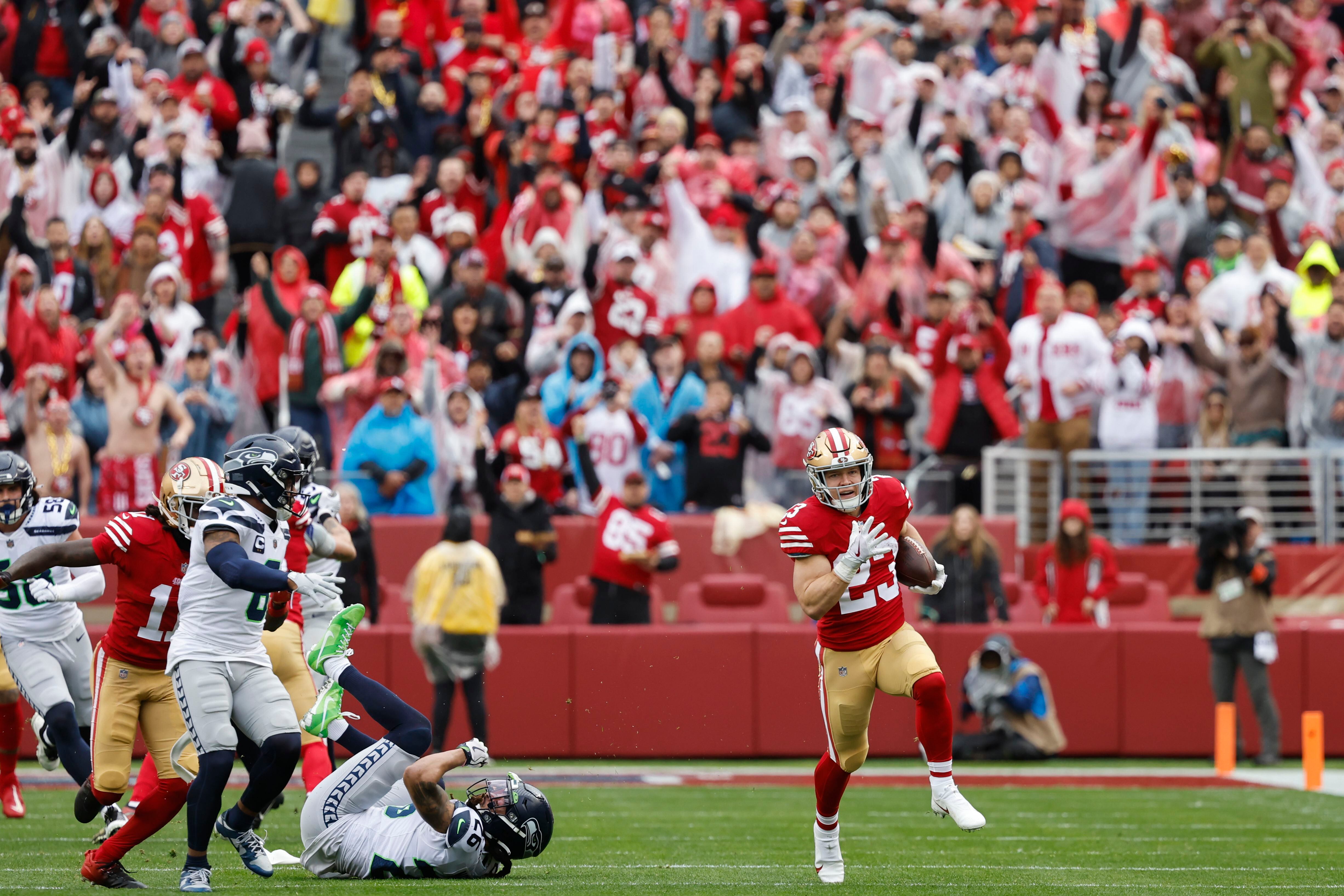 Purdy's 4 TDs lead 49ers past Seahawks 41-23 in playoffs - The San