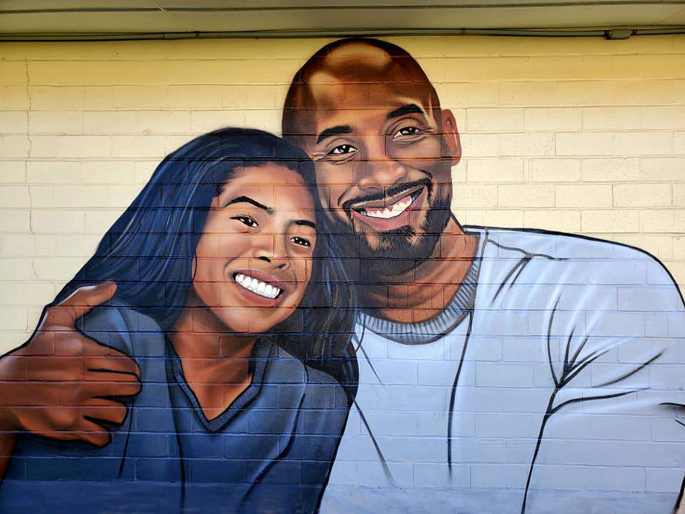 From One Dad To Another Sa Artist Creates Mural Honoring Kobe Bryant And His Daughter