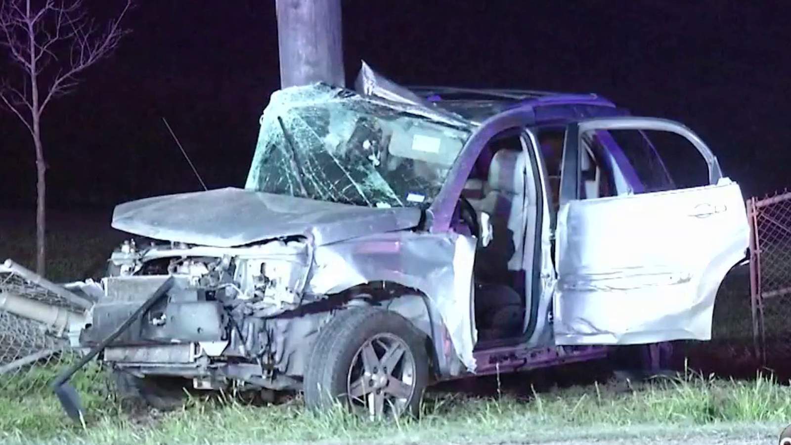 Driver extracted from vehicle, hospitalized after crashing into utility pole, BCSO says