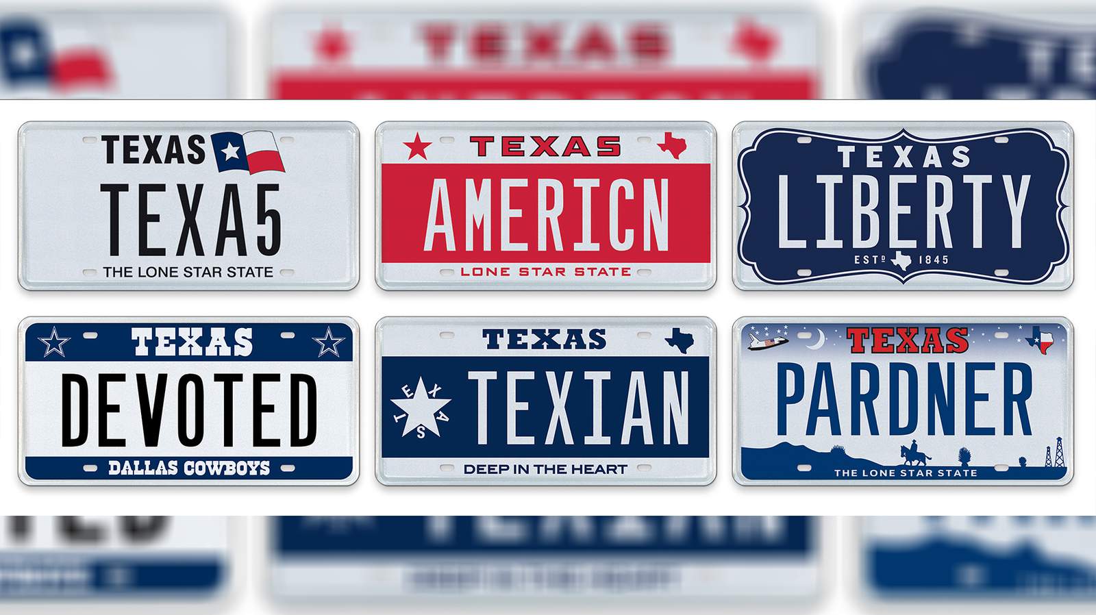 50 Texas license plates up for auction including YEE HAH, 1 SPUR, HAN SOLO