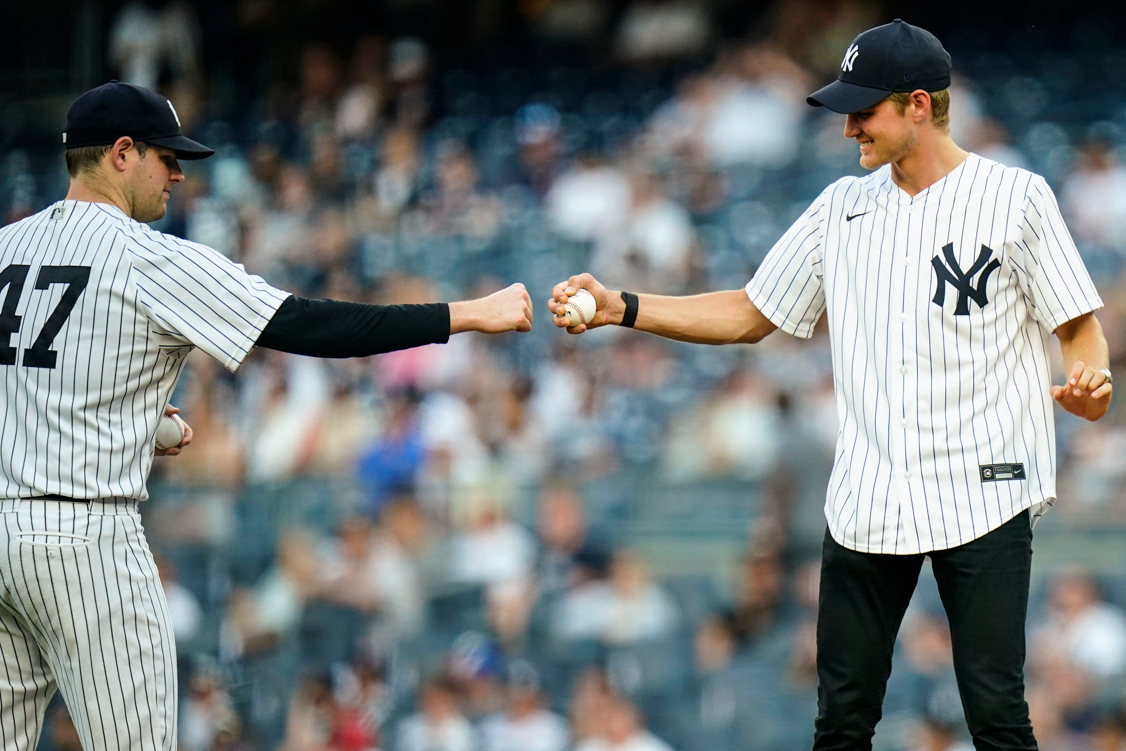 Aaron Judge and Gleyber Torres Hung Out With a Bat Dog on Tuesday