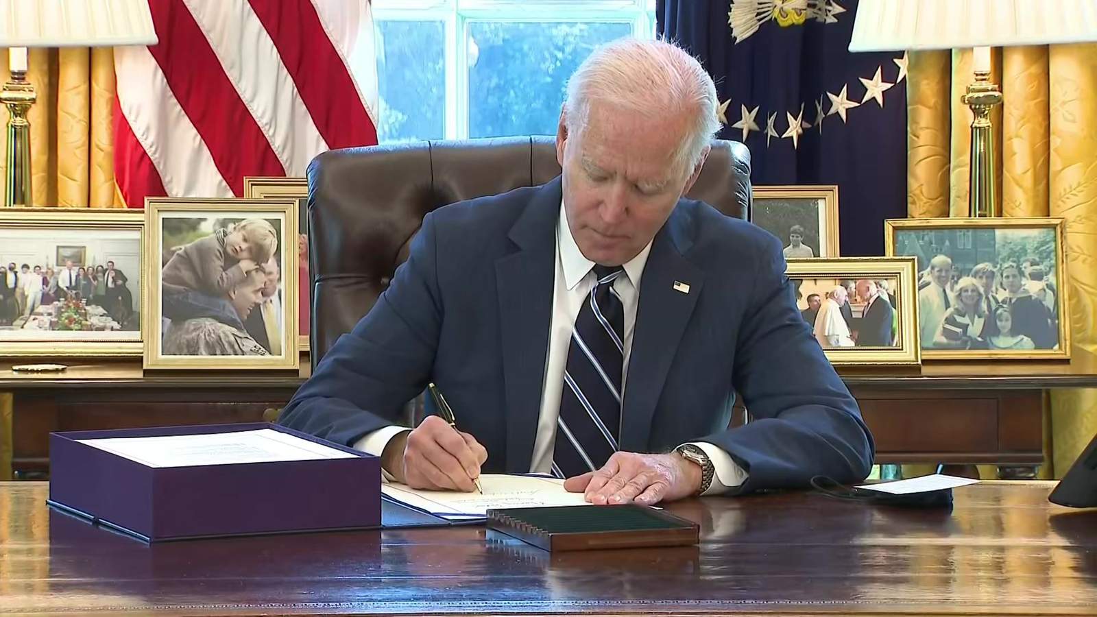 President Joe Biden signs $1.9T relief bill into law ahead of prime-time address