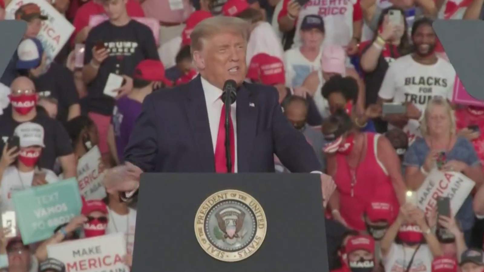 President Trump attends 1st rally since contracting coronavirus