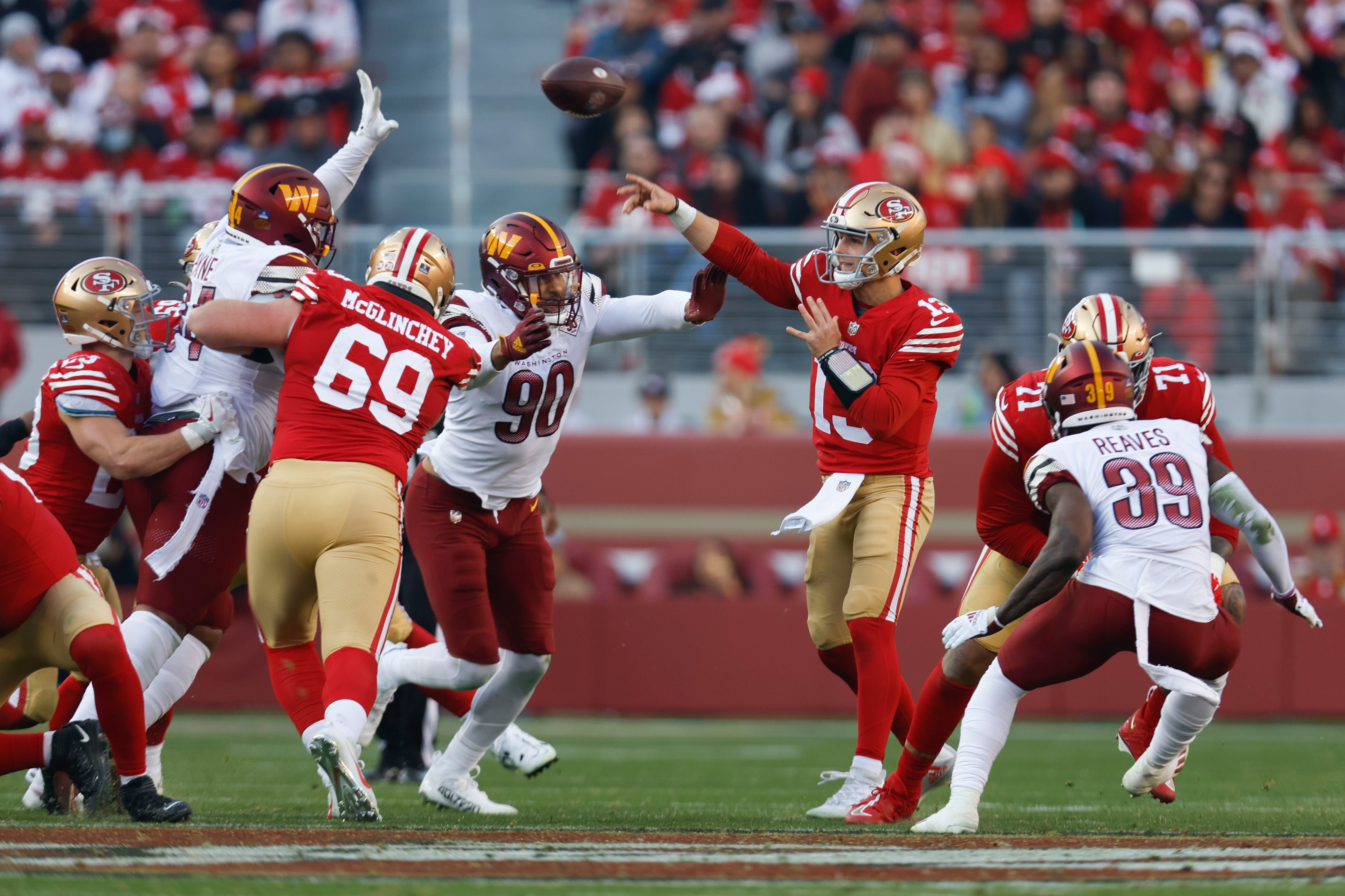 San Francisco 49ers on X: That's a Purdy good throw and catch 