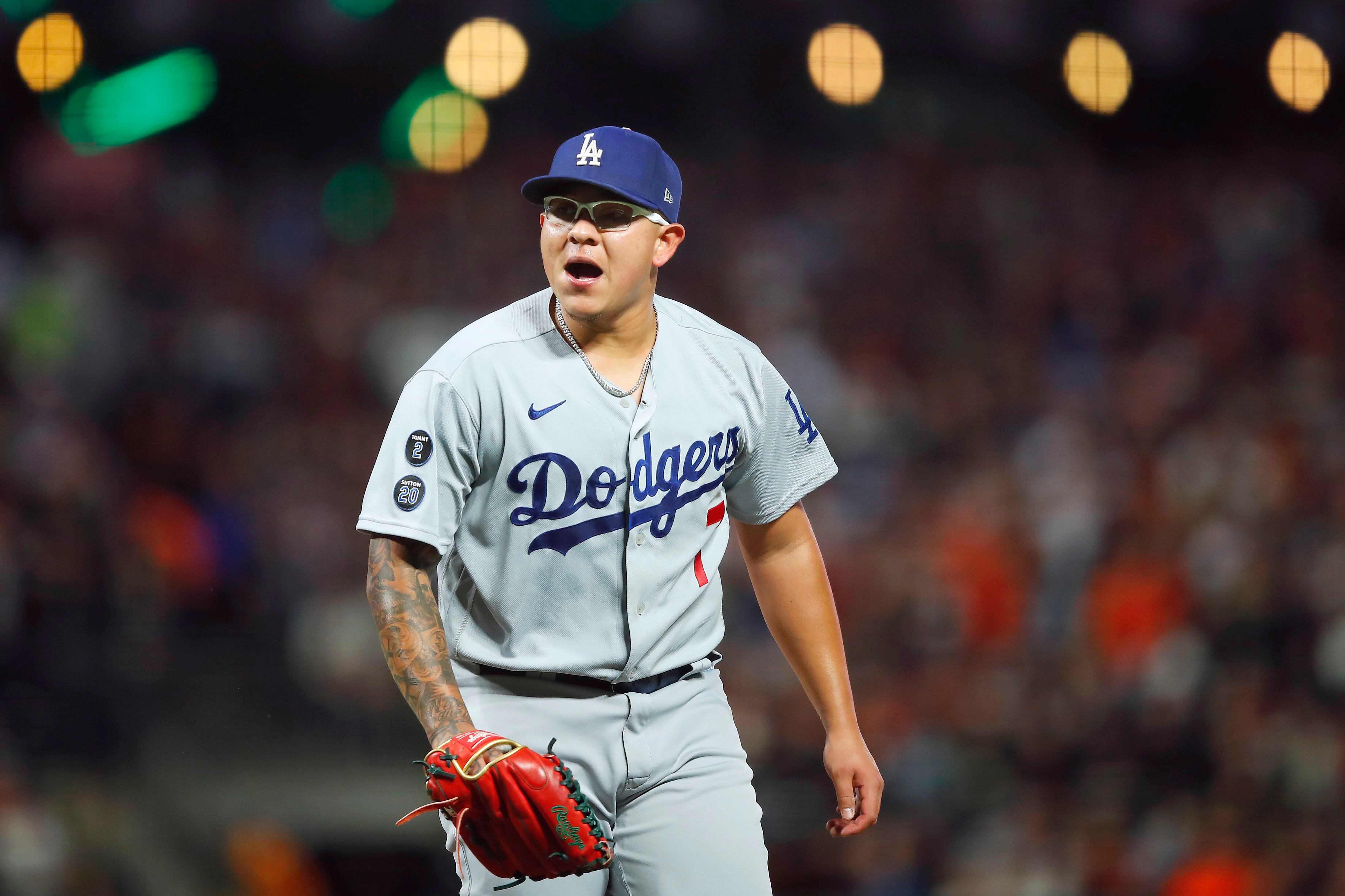 May 28, 2021: Los Angeles Dodgers catcher Will Smith (16) makes a throw to  second base during the game between the San Francisco Giants and the Los  Angeles Dodgers at Dodger Stadium