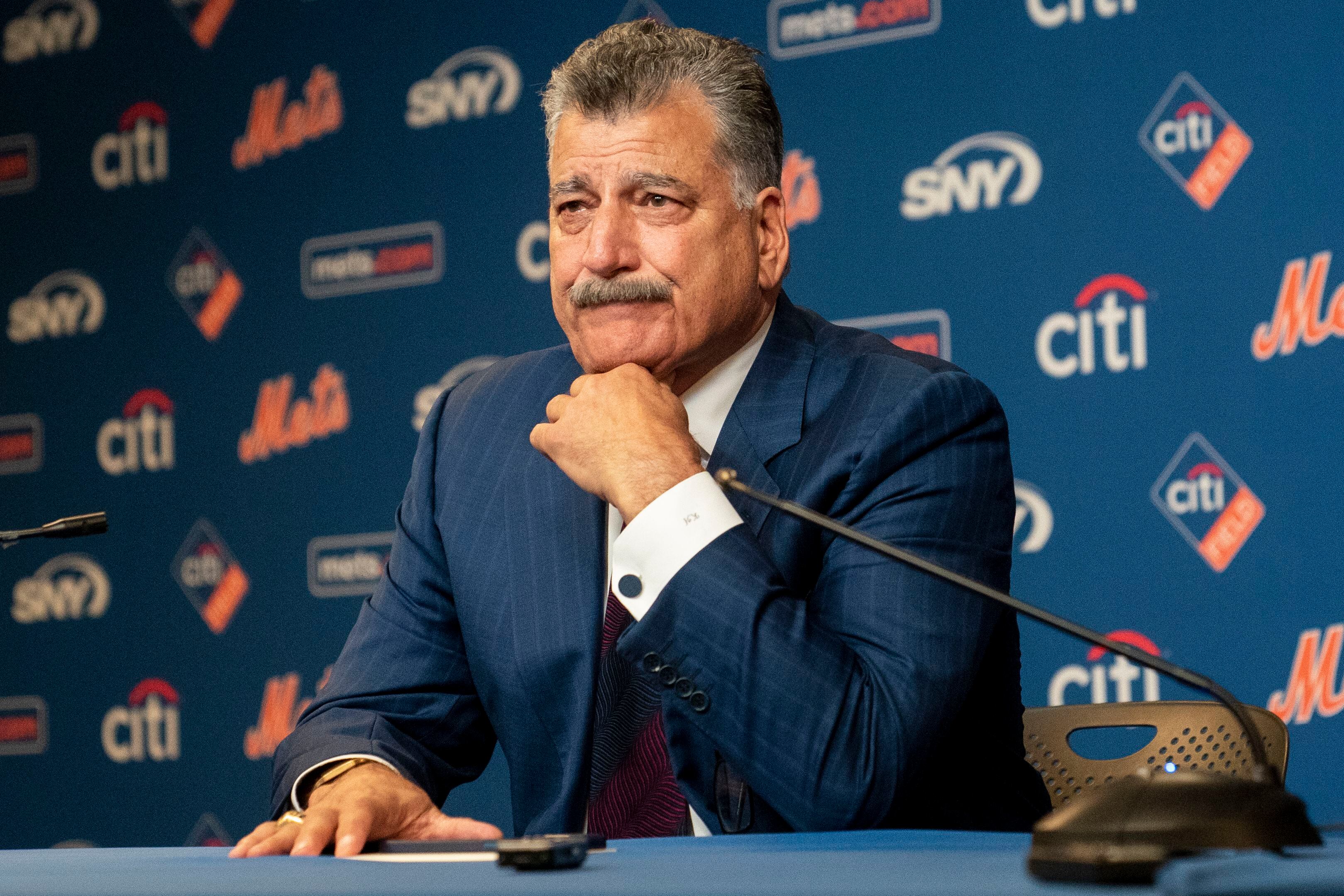New York Mets announcer and former player Keith Hernandez speaks to the  media during a news conference before a baseball game between the Mets and  Miami Marlins, Saturday, July 9, 2022, in