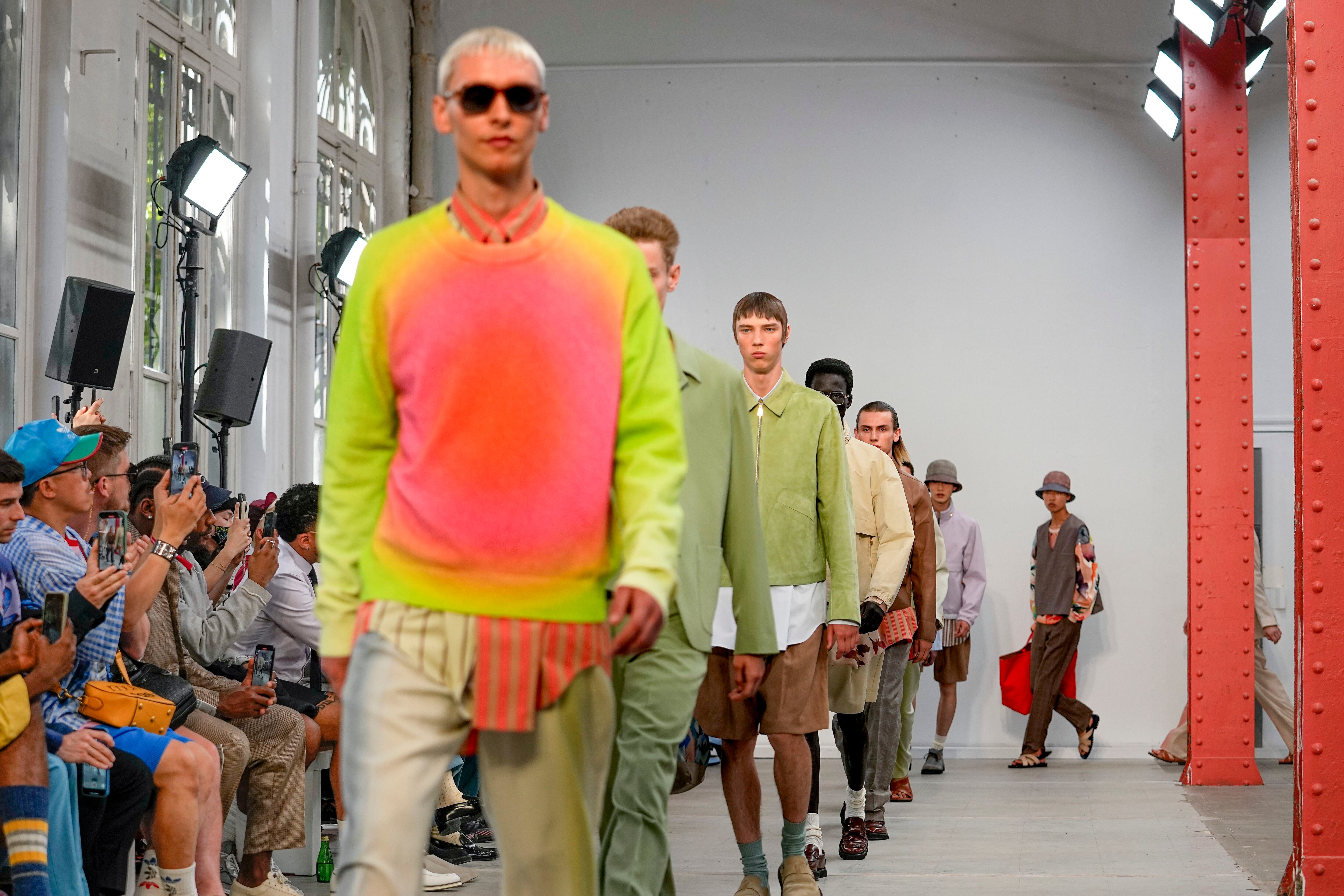 Paris, France. 23/06/2022, A model walks the runway during the Louis Vuitton  Menswear Spring Summer 2023 show as part of Paris Fashion Week on June 23,  2022 in Paris, France. Photo by