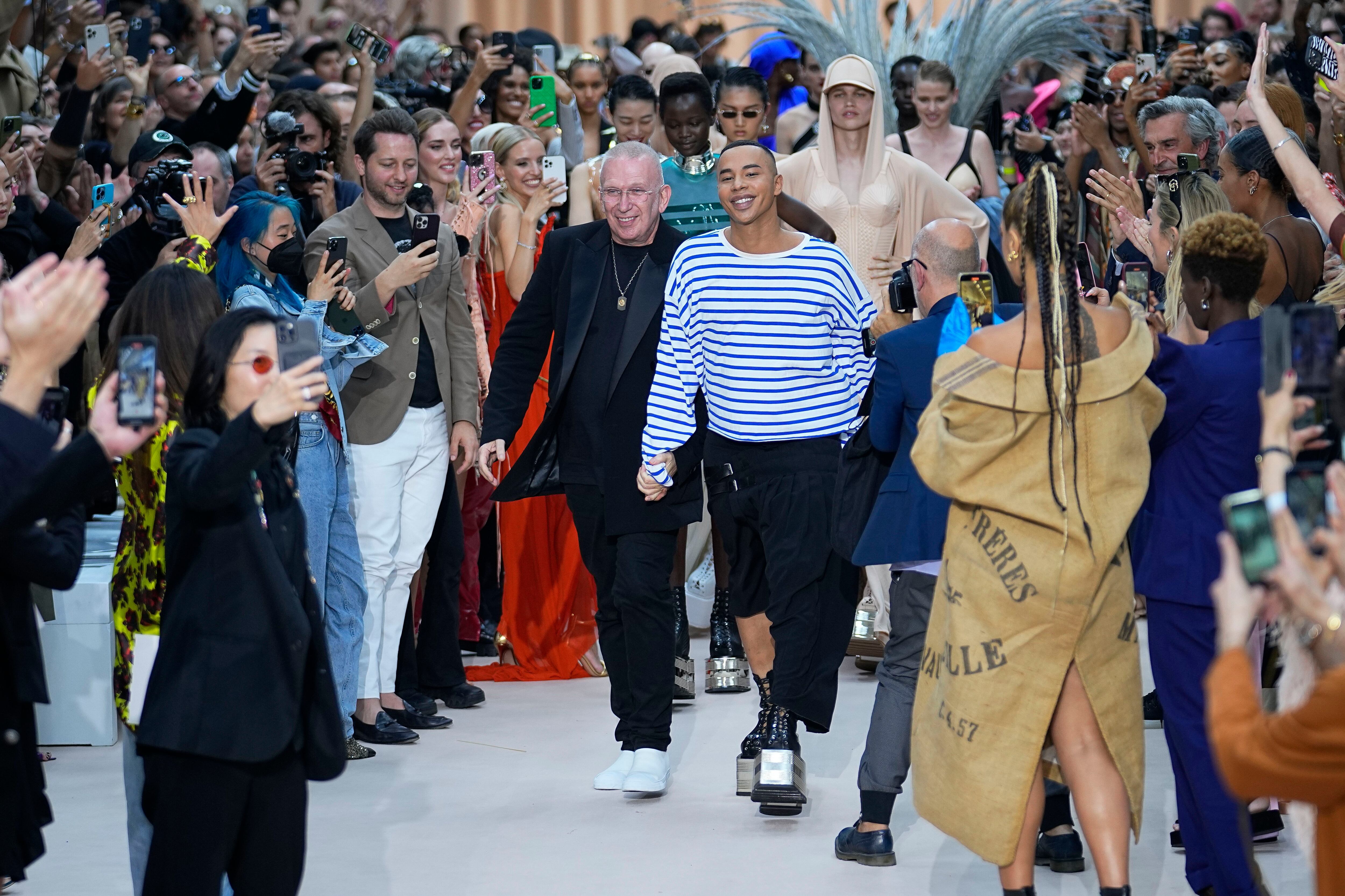 Rousteing gives one-off Gaultier couture display in Paris