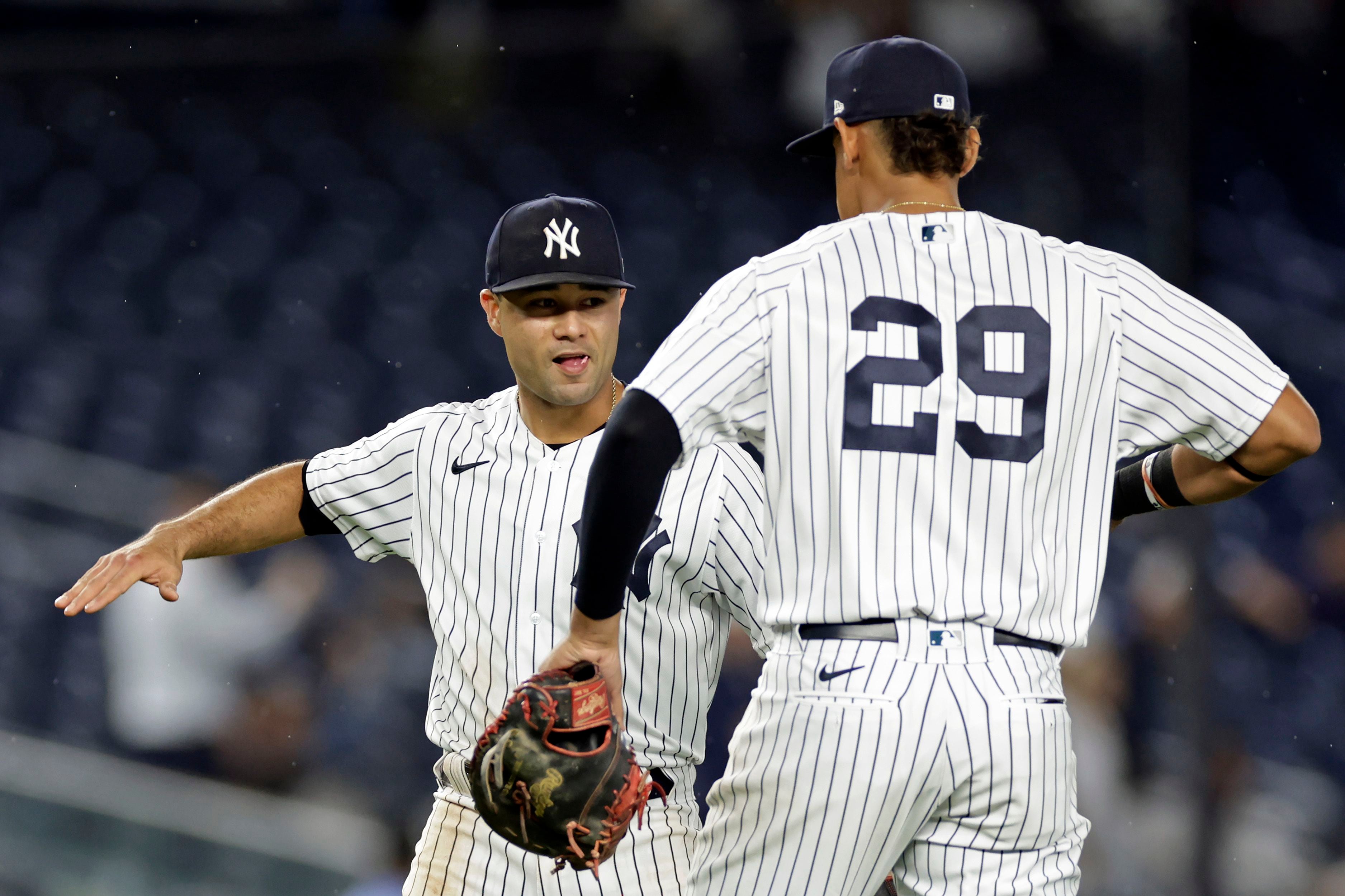 Yankees yankees mlb jersey black sweep Twins in doubleheader behind Cole's  K's, Kiner-Falefa slam